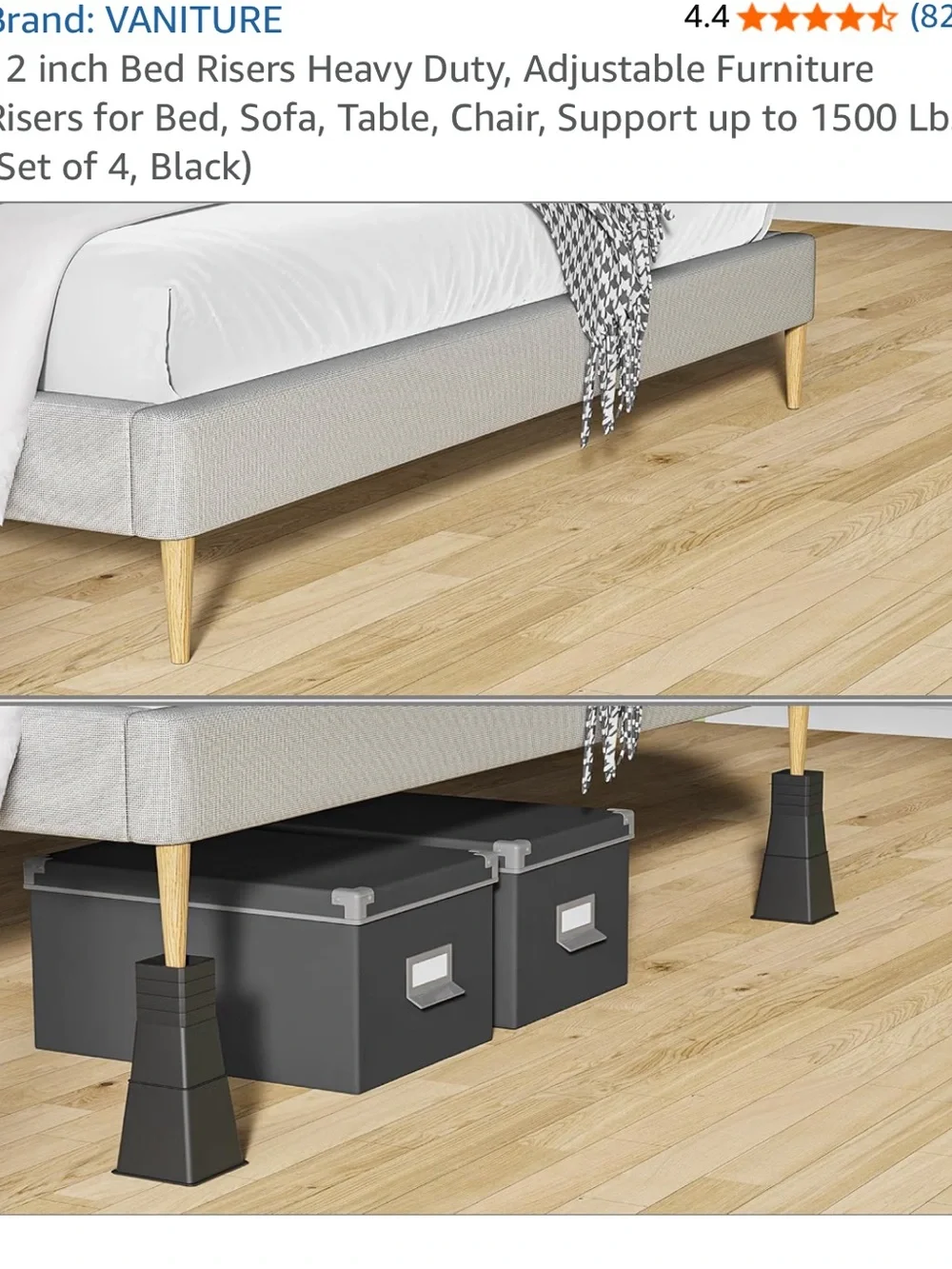 Black Furniture Risers - Set of 4
